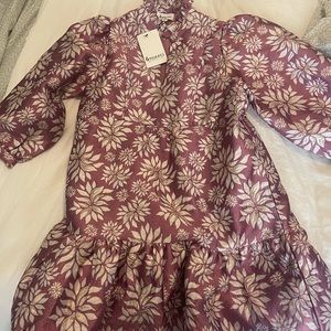 New with tags - women’s jacquard dress - mauve & gold - &merci- size small